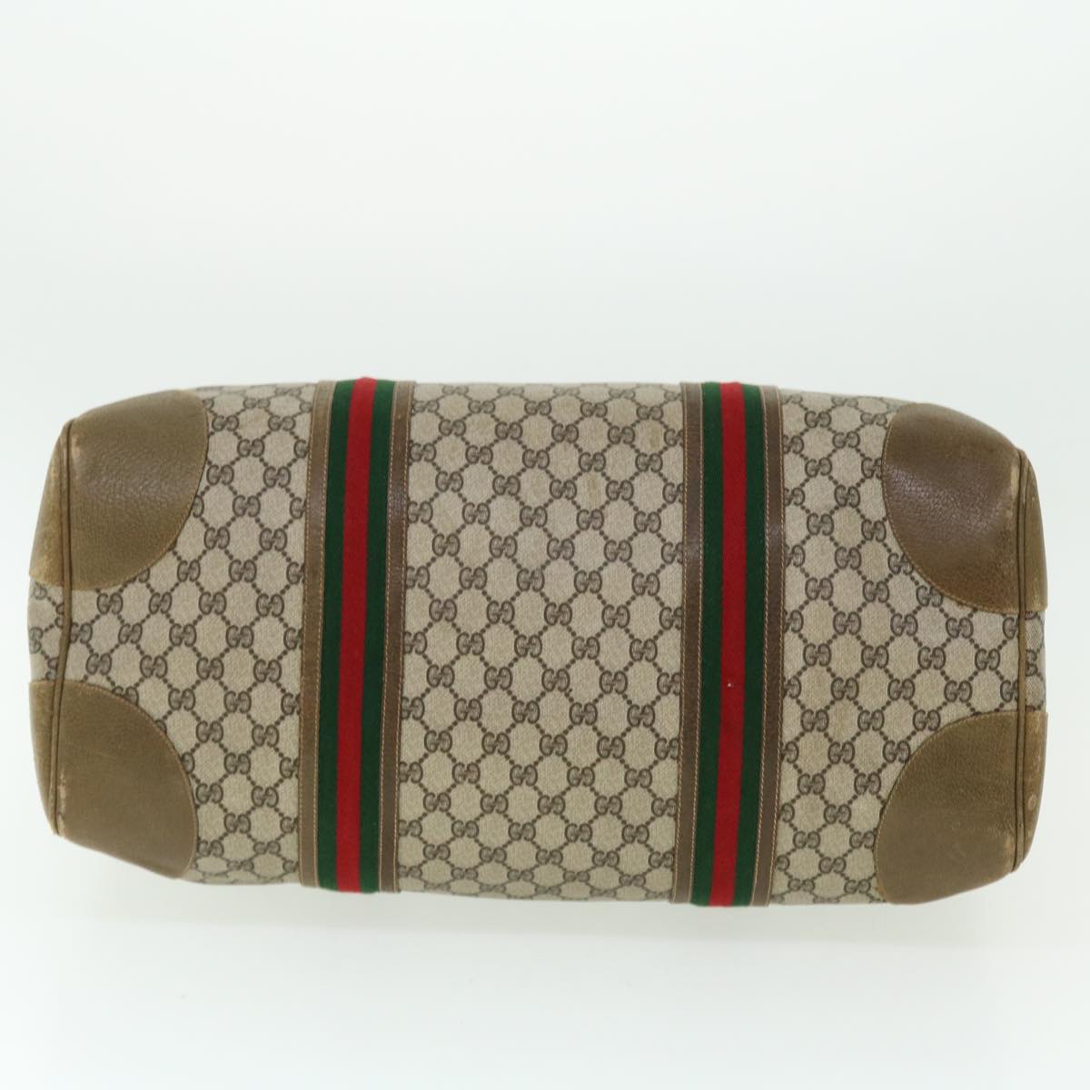 GUCCI GG Canvas Web Sherry Line Boston Bag Red Beige Green yk8255