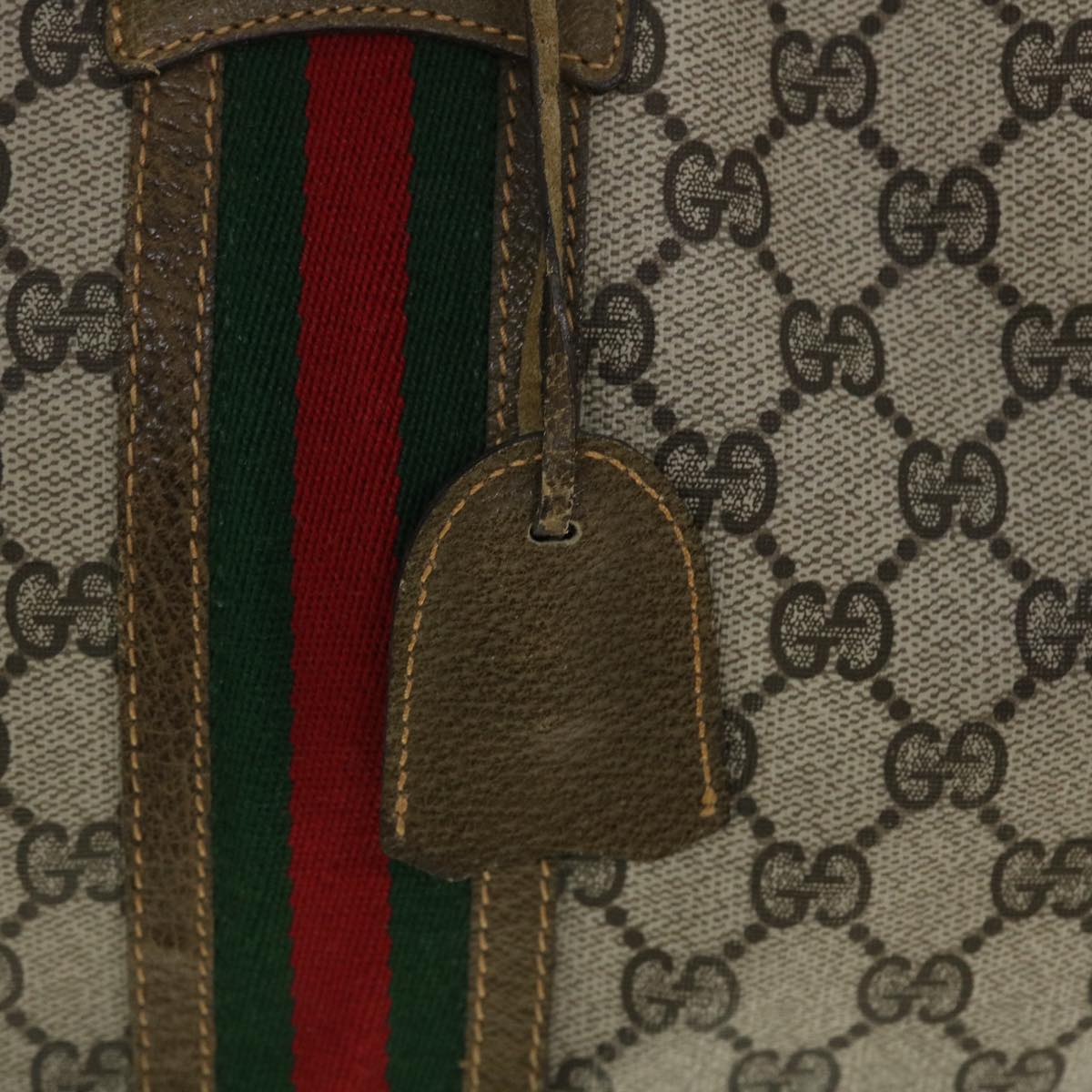 GUCCI GG Canvas Web Sherry Line Boston Bag Red Beige Green yk8255