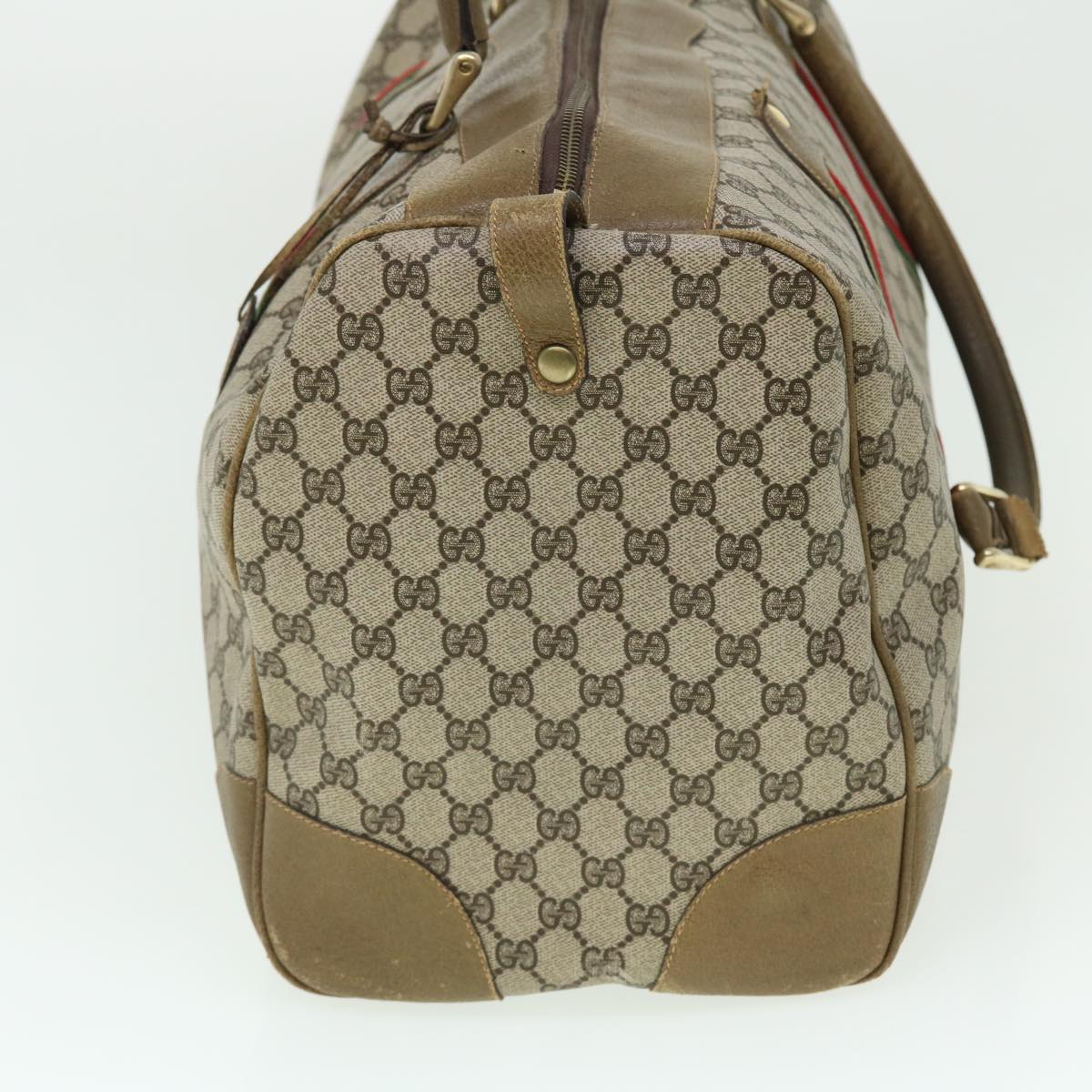 GUCCI GG Canvas Web Sherry Line Boston Bag Red Beige Green yk8255
