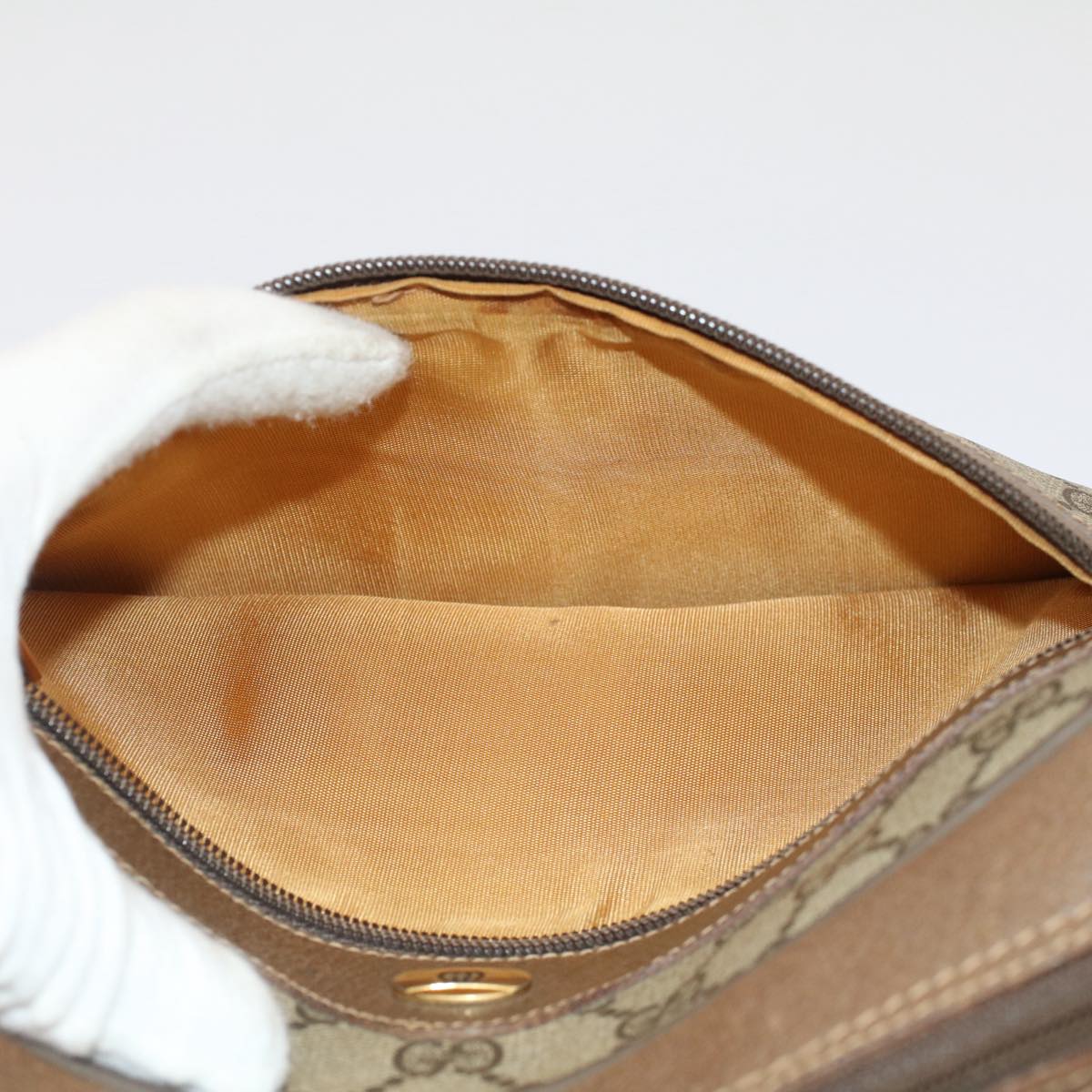 GUCCI GG Canvas Web Sherry Line Shoulder Bag Beige Red 56.02.005 yk8261