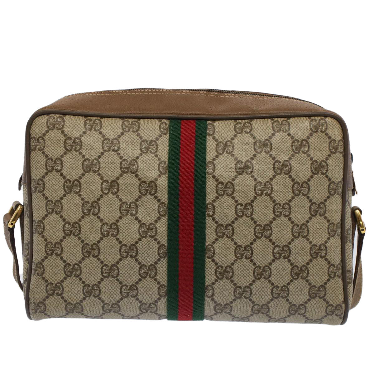 GUCCI GG Canvas Web Sherry Line Shoulder Bag Beige Red 56.02.005 yk8261