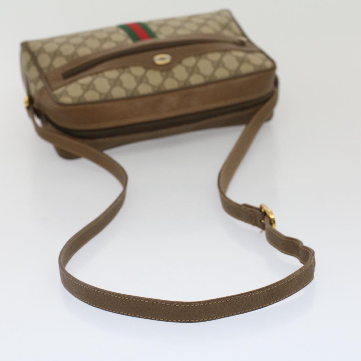 GUCCI GG Canvas Web Sherry Line Shoulder Bag Beige Red 56.02.005 yk8261