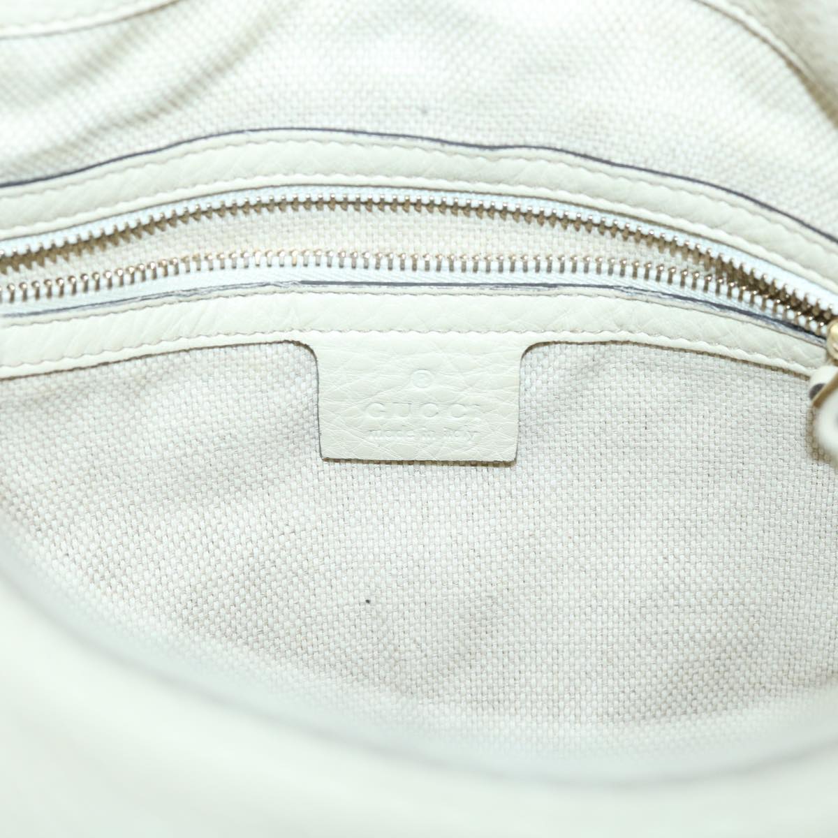 GUCCI Soho Chain Shoulder Bag Leather White 308982 yk8266