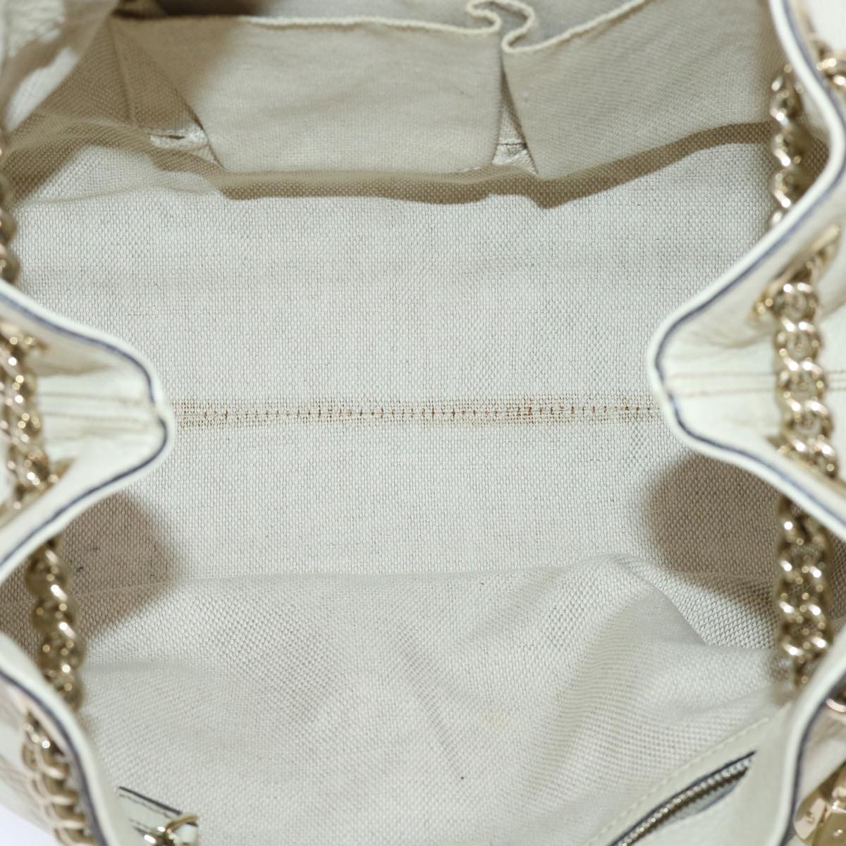 GUCCI Soho Chain Shoulder Bag Leather White 308982 yk8266
