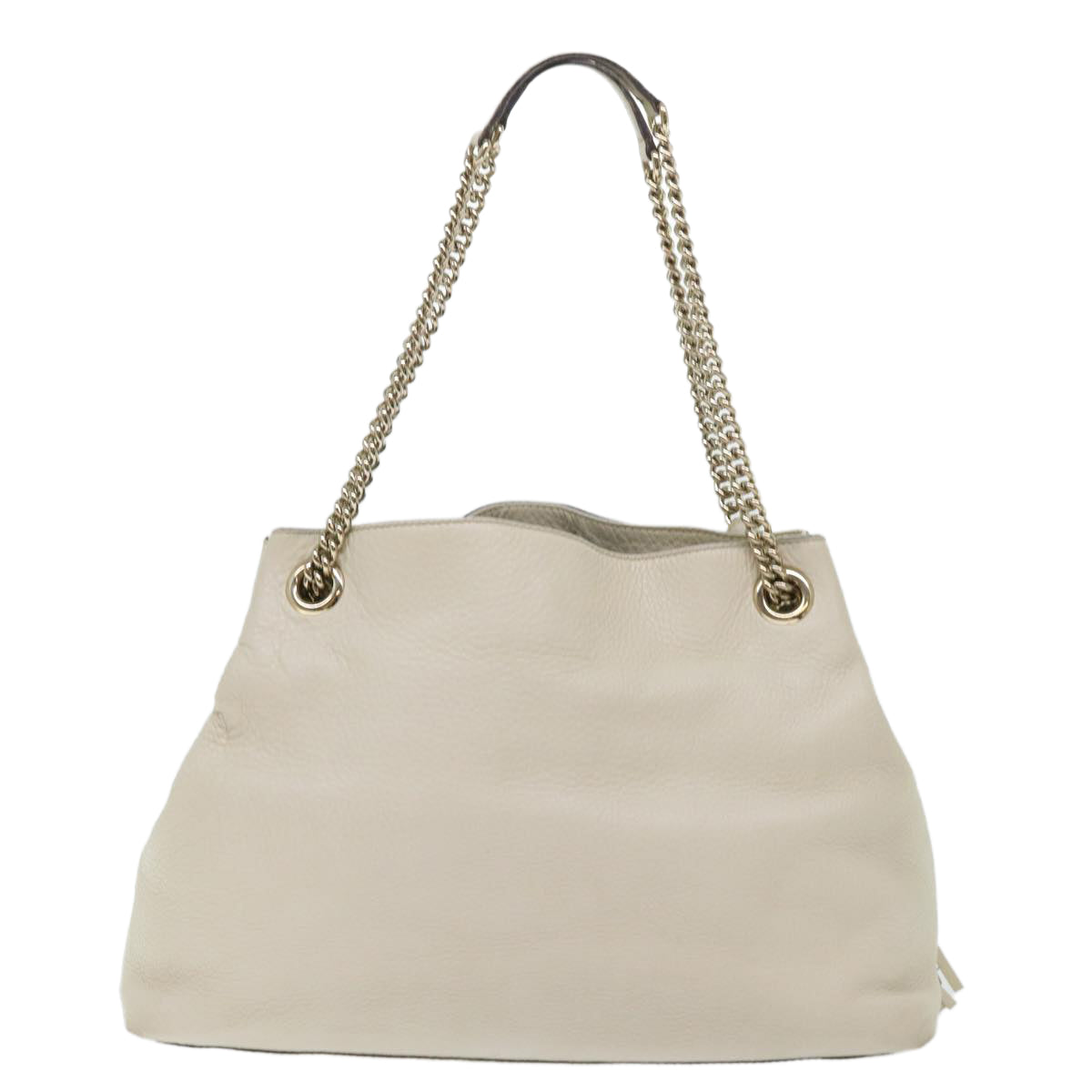 GUCCI Soho Chain Shoulder Bag Leather White 308982 yk8266