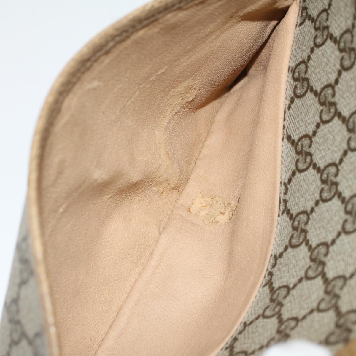 GUCCI GG Canvas Clutch Bag PVC Leather Beige 89.01.044 yk8269