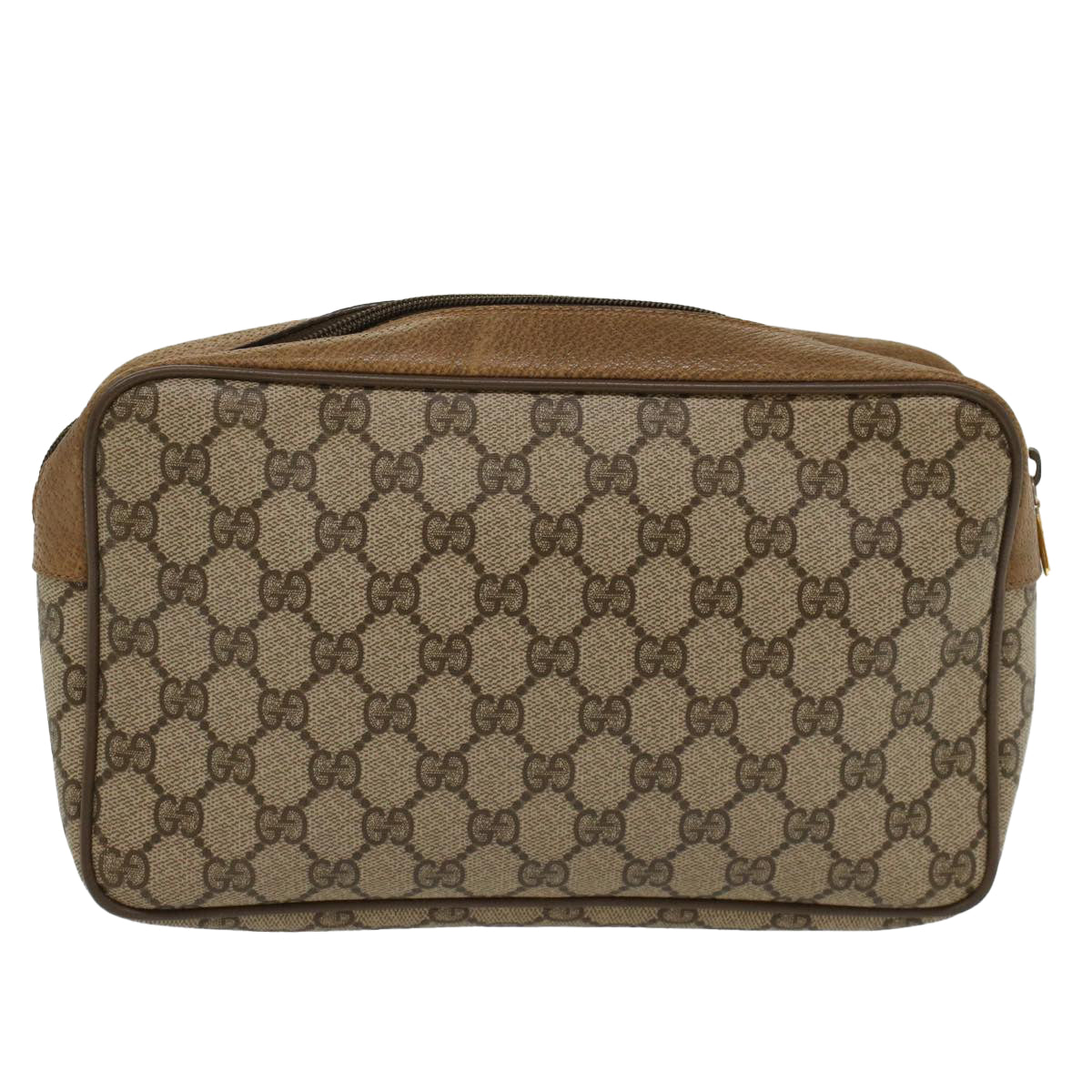 GUCCI GG Canvas Clutch Bag PVC Leather Beige 89.01.044 yk8269