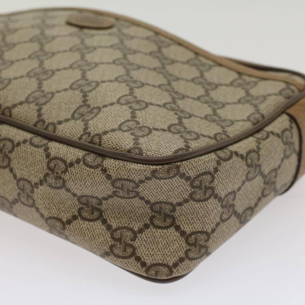 GUCCI GG Canvas Clutch Bag PVC Leather Beige 89.01.044 yk8269
