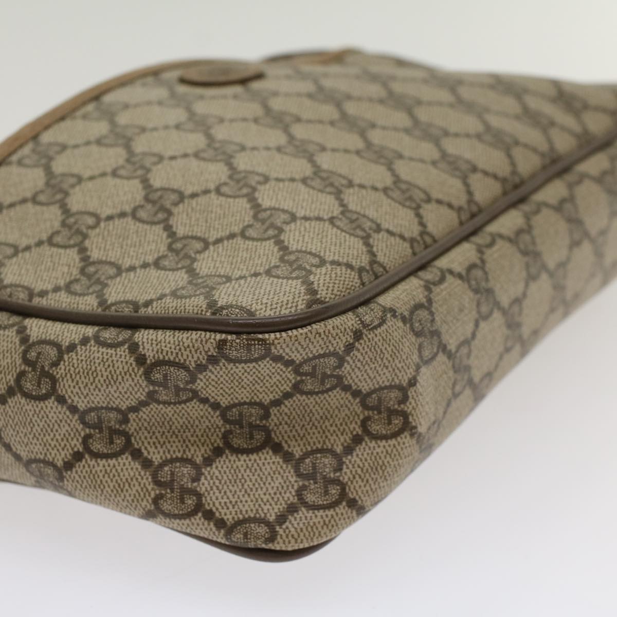 GUCCI GG Canvas Clutch Bag PVC Leather Beige 89.01.044 yk8269
