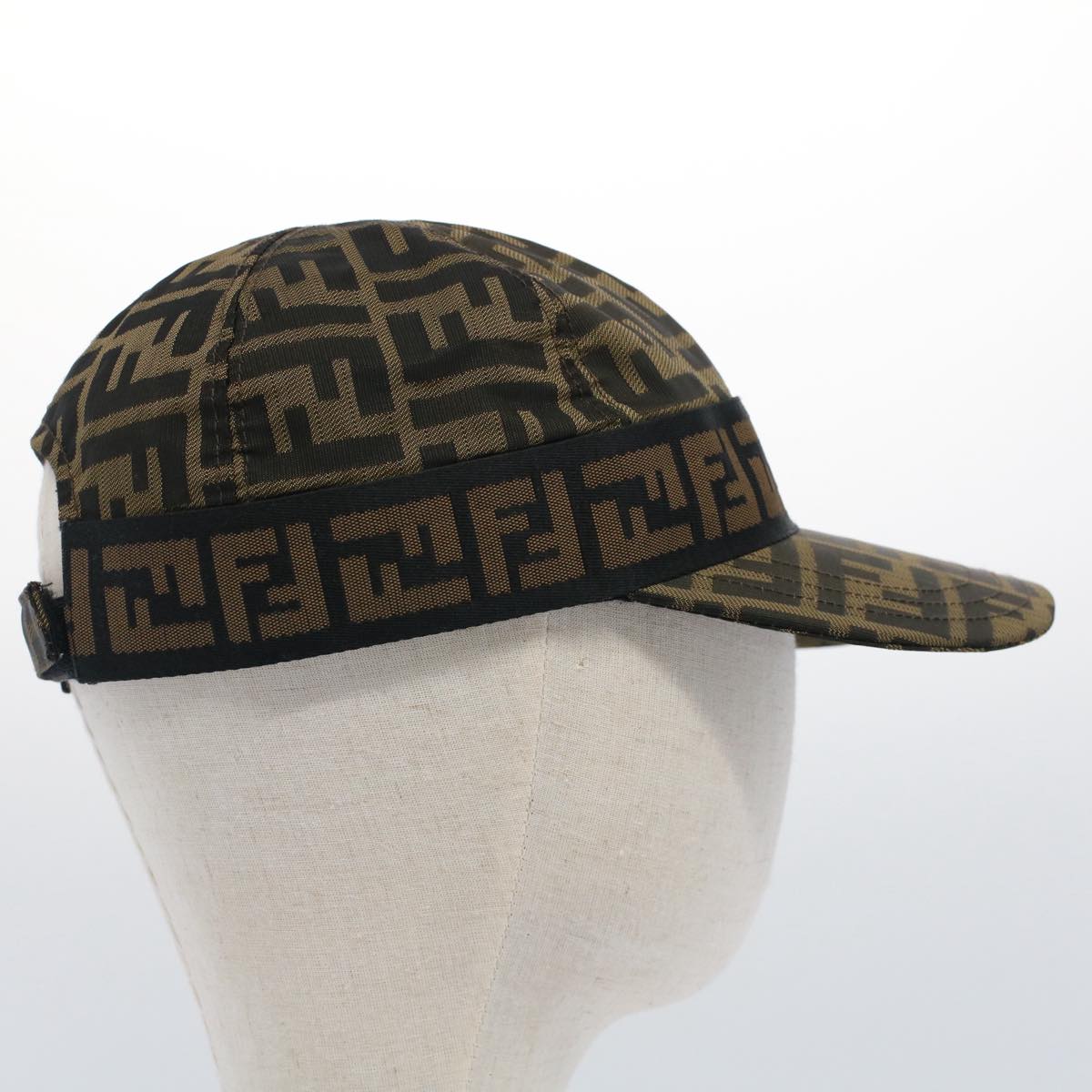 FENDI Zucca Canvas Cap M Black Brown yk8280