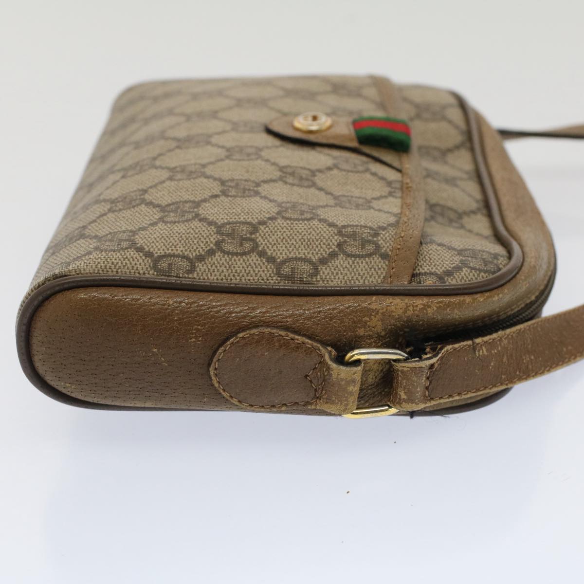 GUCCI GG Canvas Web Sherry Line Shoulder Bag Beige Red 116.02.089 yk8283