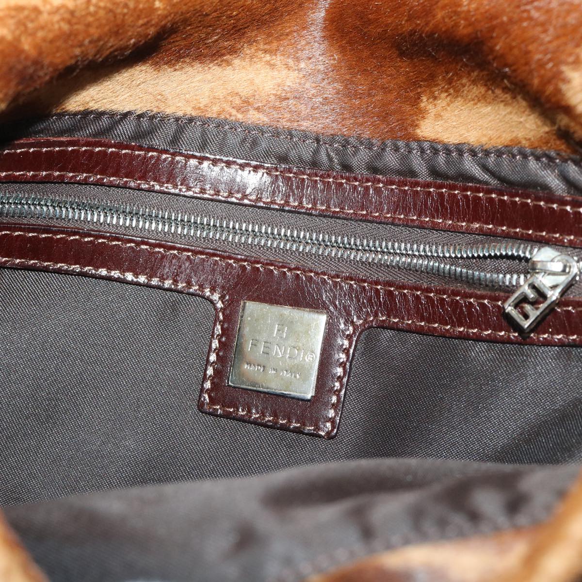 FENDI Mamma Baguette Shoulder Bag Harako leather Brown yk8292