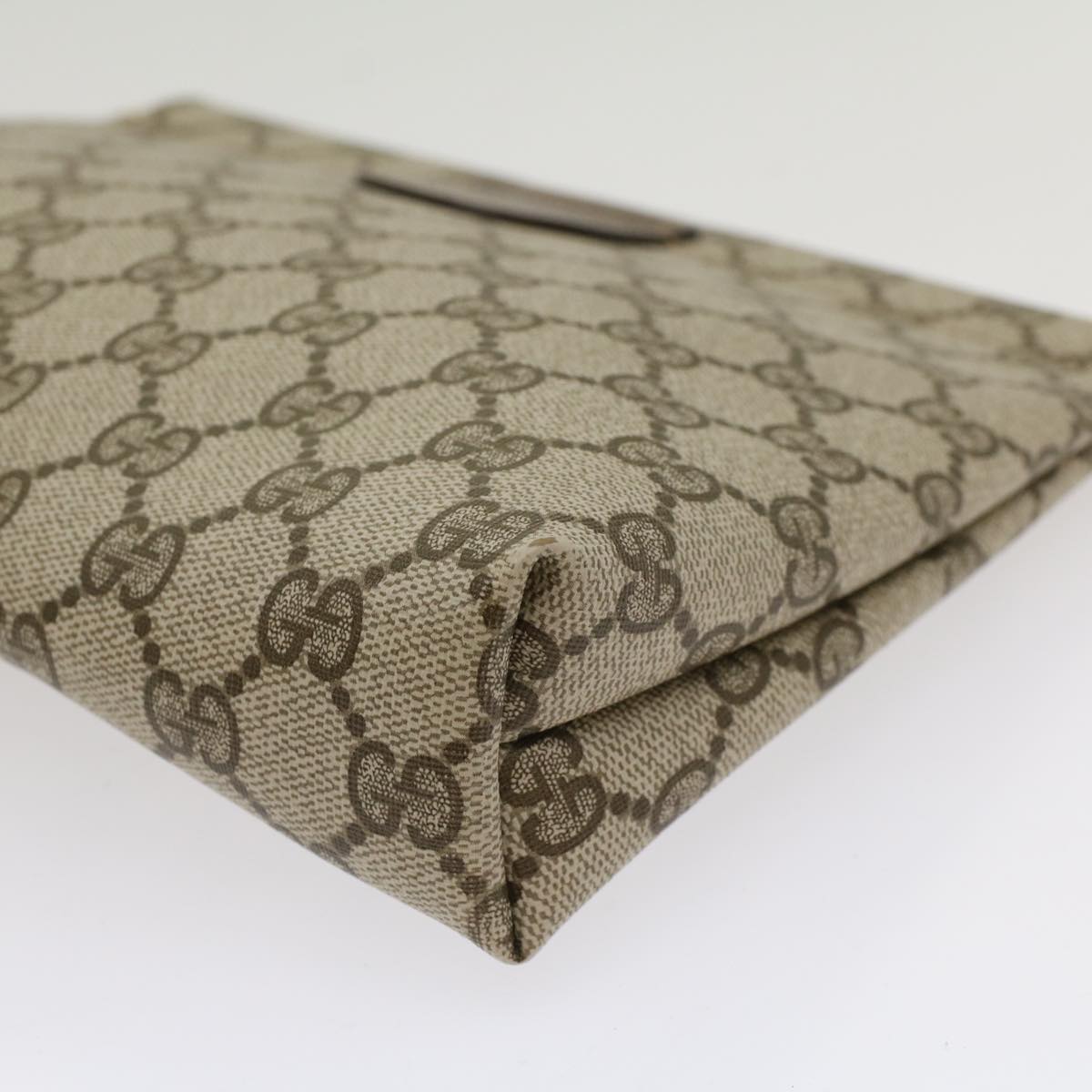 GUCCI GG Canvas Clutch Bag PVC Leather Beige 67-039-5229 yk8304