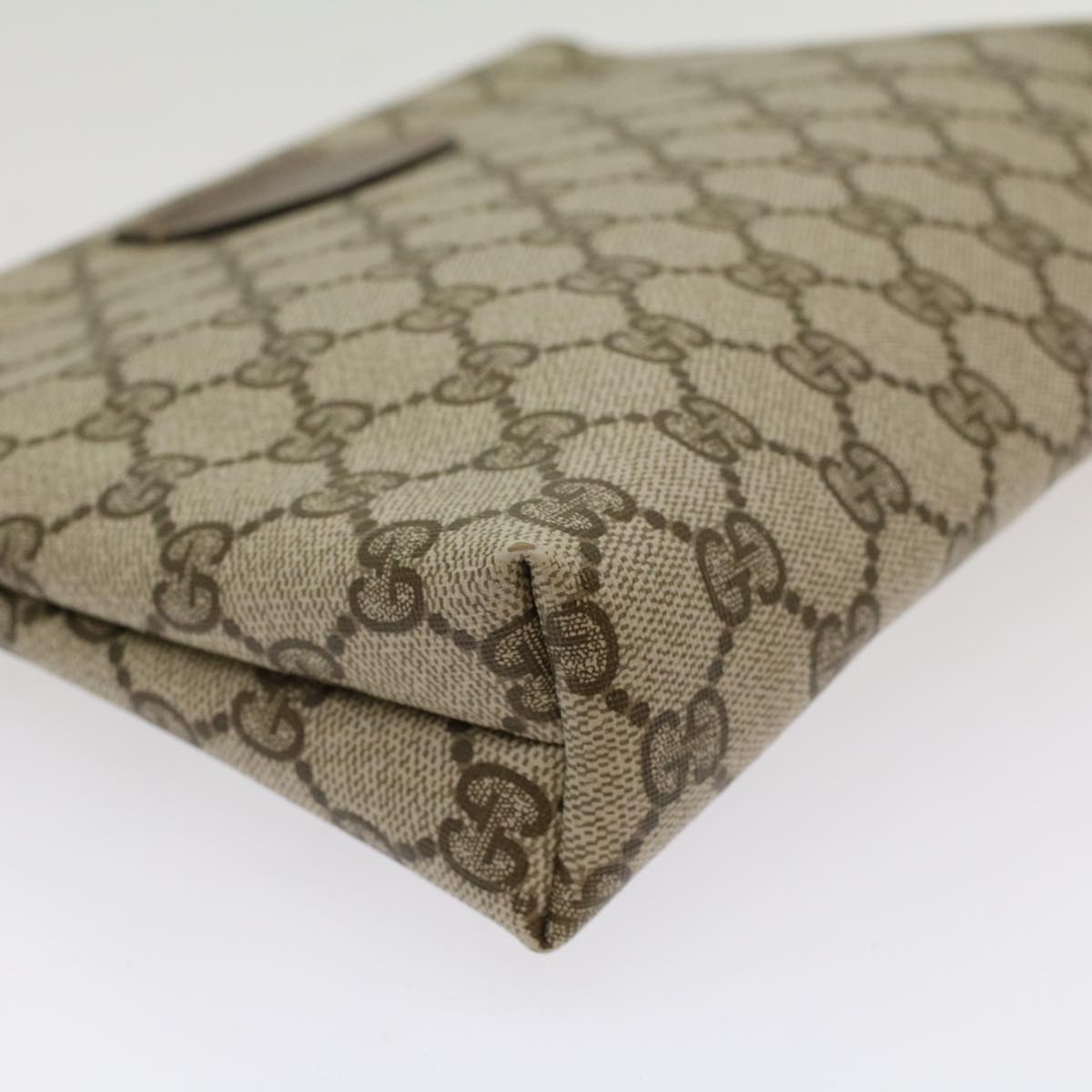 GUCCI GG Canvas Clutch Bag PVC Leather Beige 67-039-5229 yk8304