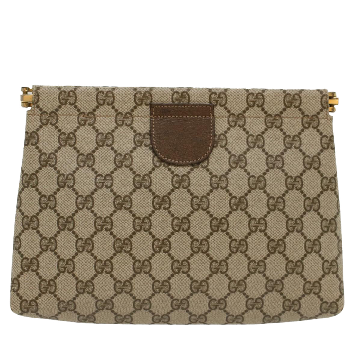 GUCCI GG Canvas Clutch Bag PVC Leather Beige 67-039-5229 yk8304
