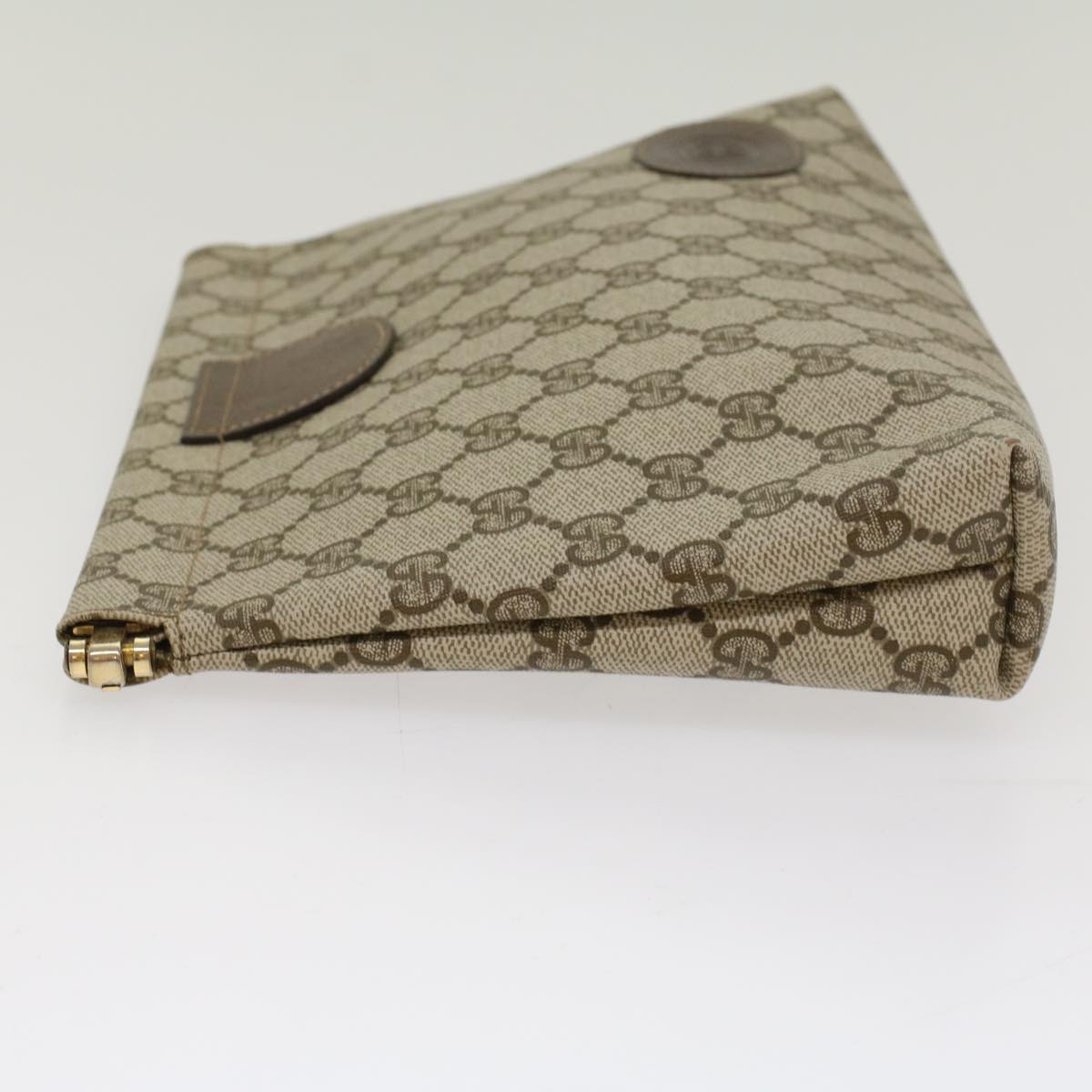 GUCCI GG Canvas Clutch Bag PVC Leather Beige 67-039-5229 yk8304
