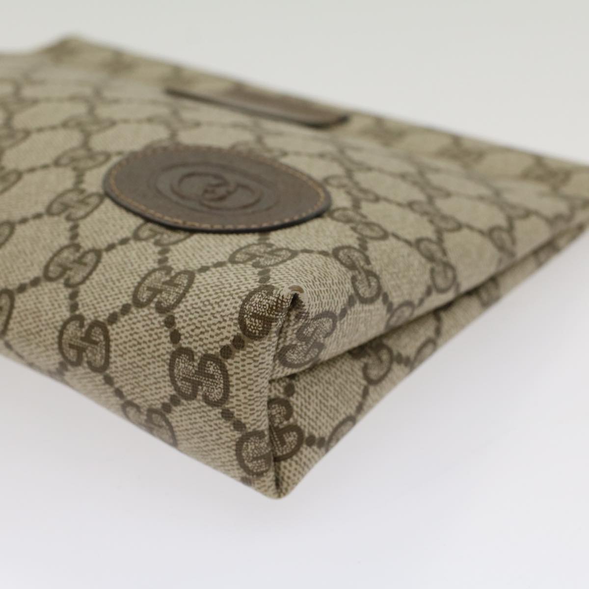 GUCCI GG Canvas Clutch Bag PVC Leather Beige 67-039-5229 yk8304