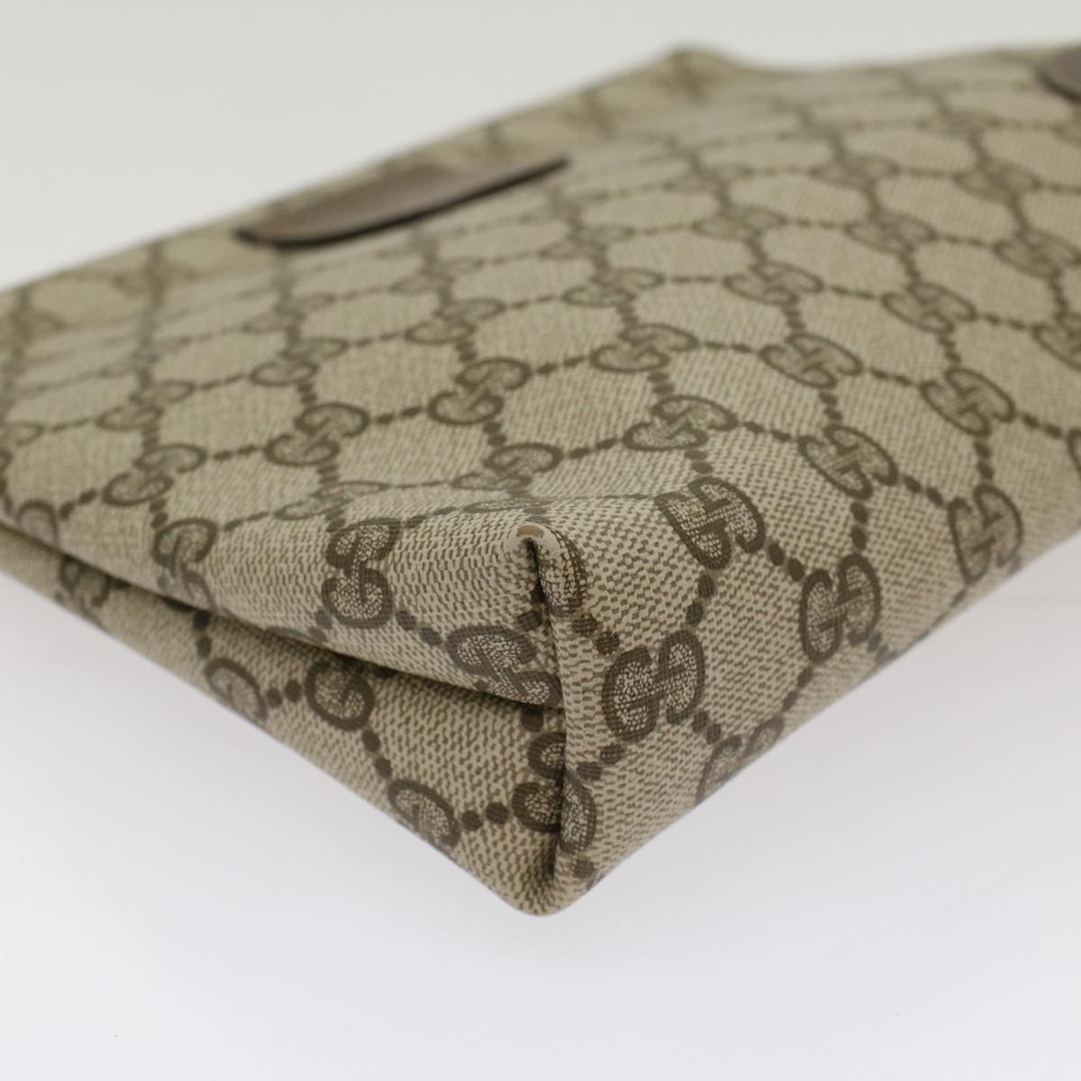 GUCCI GG Canvas Clutch Bag PVC Leather Beige 67-039-5229 yk8304
