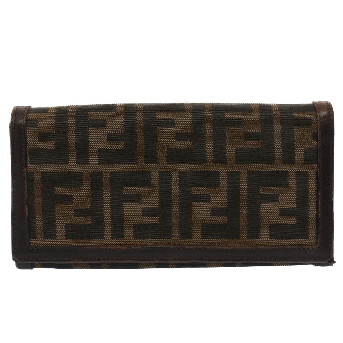 FENDI Zucca Canvas Wallet Black Brown yk8305
