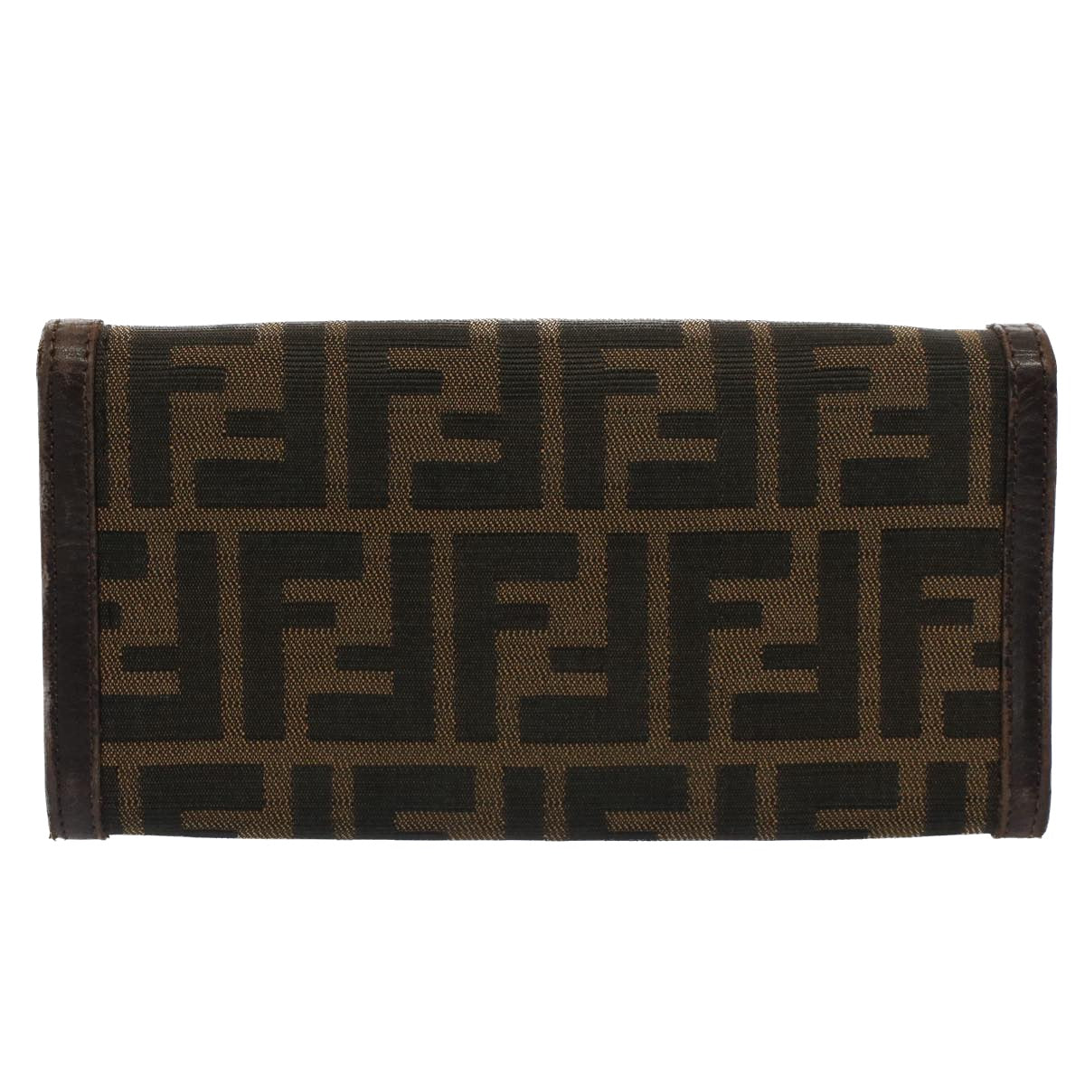 FENDI Zucca Canvas Wallet Black Brown yk8305