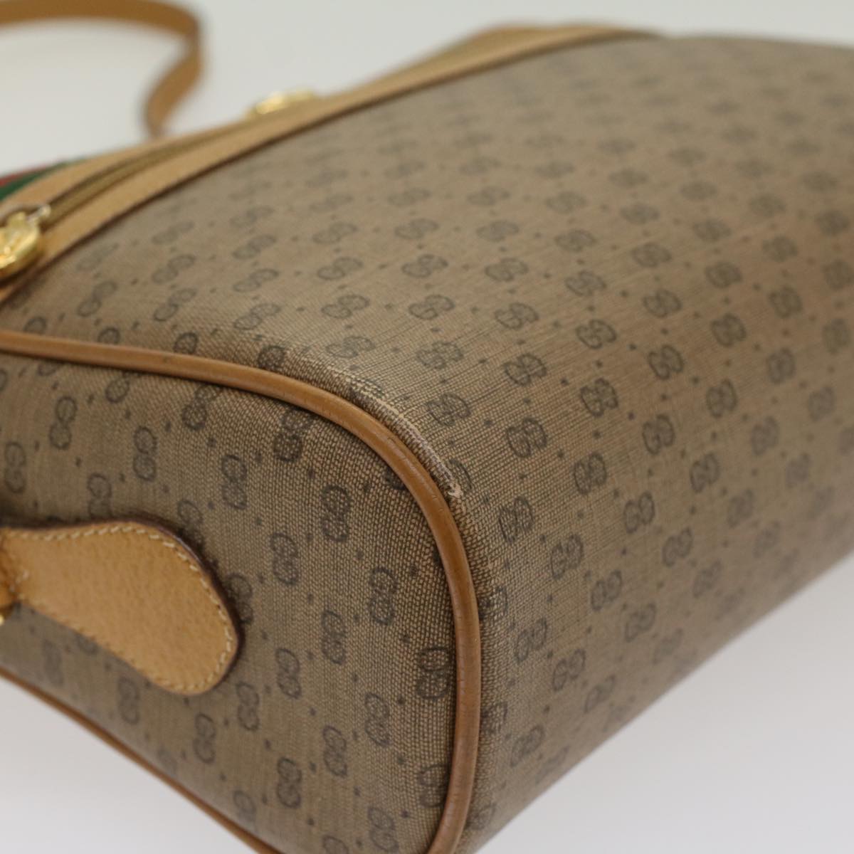 GUCCI Micro GG Canvas Web Sherry Line Shoulder Bag Beige 56.02.088 yk8307