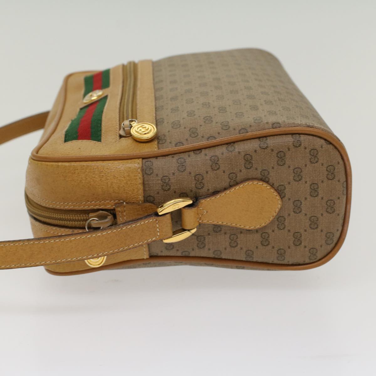 GUCCI Micro GG Canvas Web Sherry Line Shoulder Bag Beige 56.02.088 yk8307