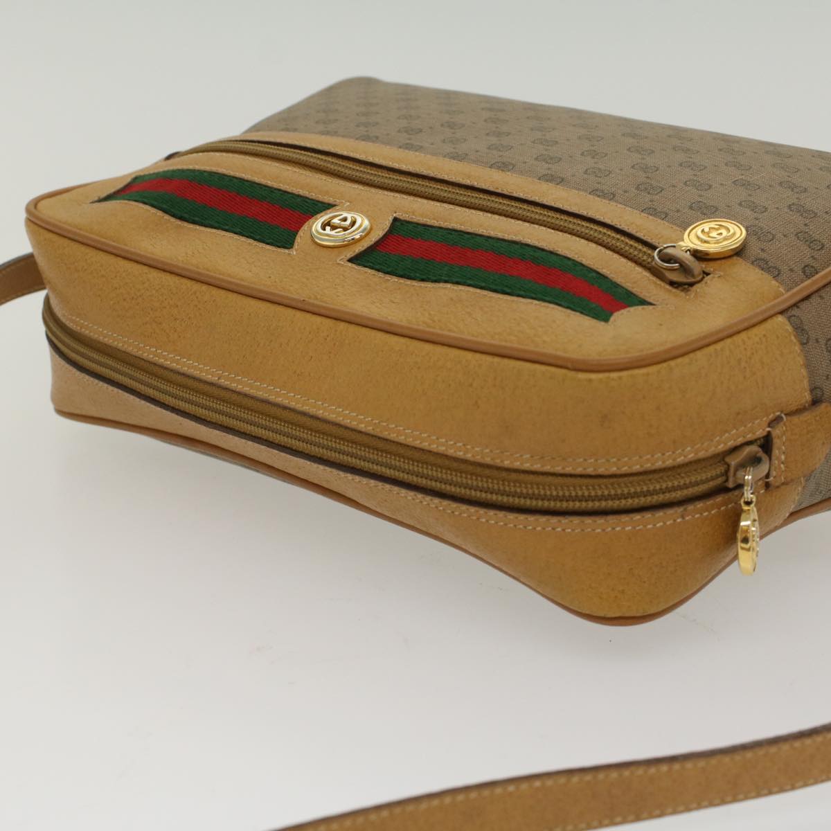 GUCCI Micro GG Canvas Web Sherry Line Shoulder Bag Beige 56.02.088 yk8307