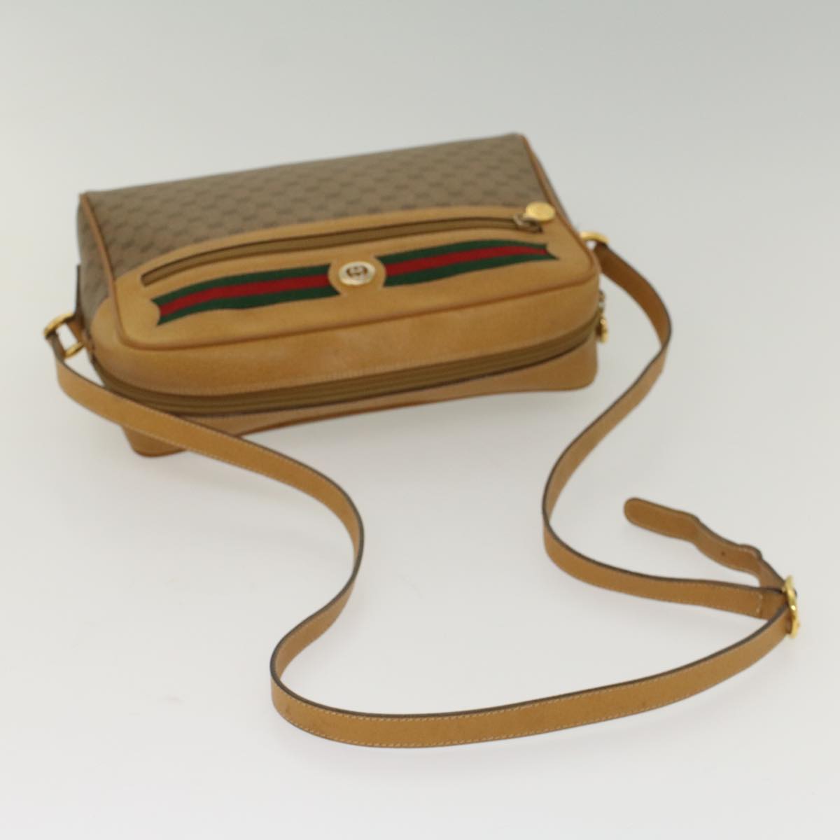 GUCCI Micro GG Canvas Web Sherry Line Shoulder Bag Beige 56.02.088 yk8307