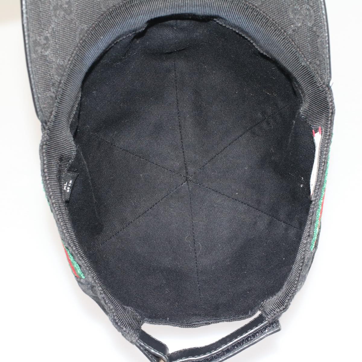 GUCCI GG Canvas Web Sherry Line Cap XL Black Red Green 200035 yk8309