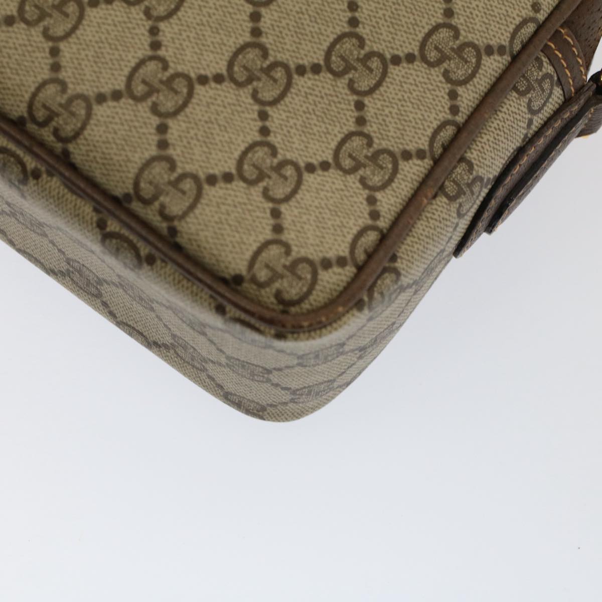 GUCCI GG Canvas Shoulder Bag PVC Leather Beige 001.56.0942 yk8312