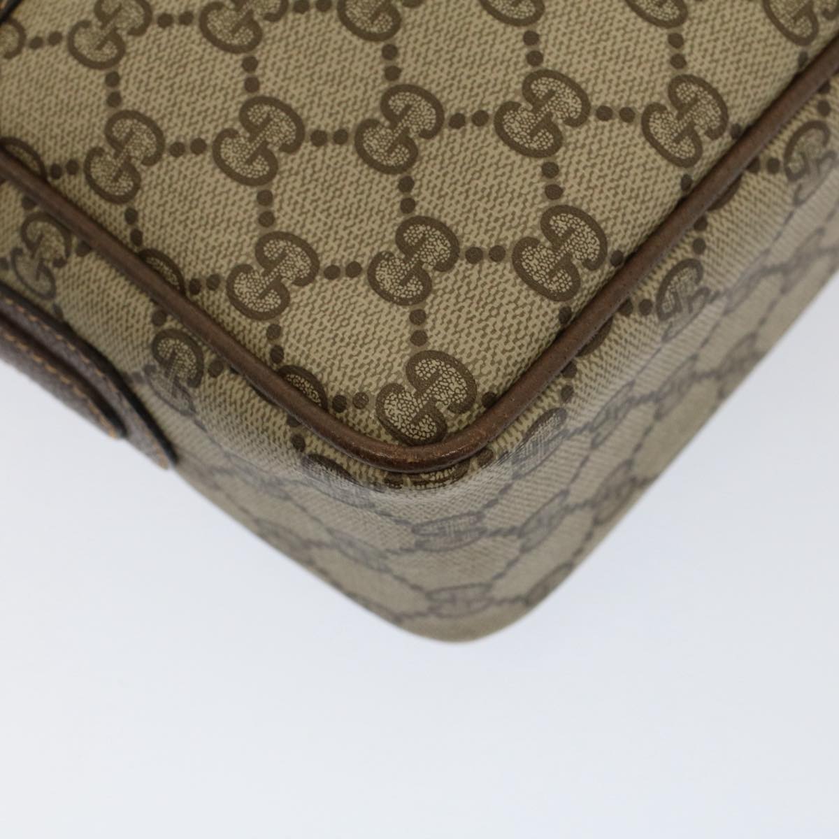 GUCCI GG Canvas Shoulder Bag PVC Leather Beige 001.56.0942 yk8312