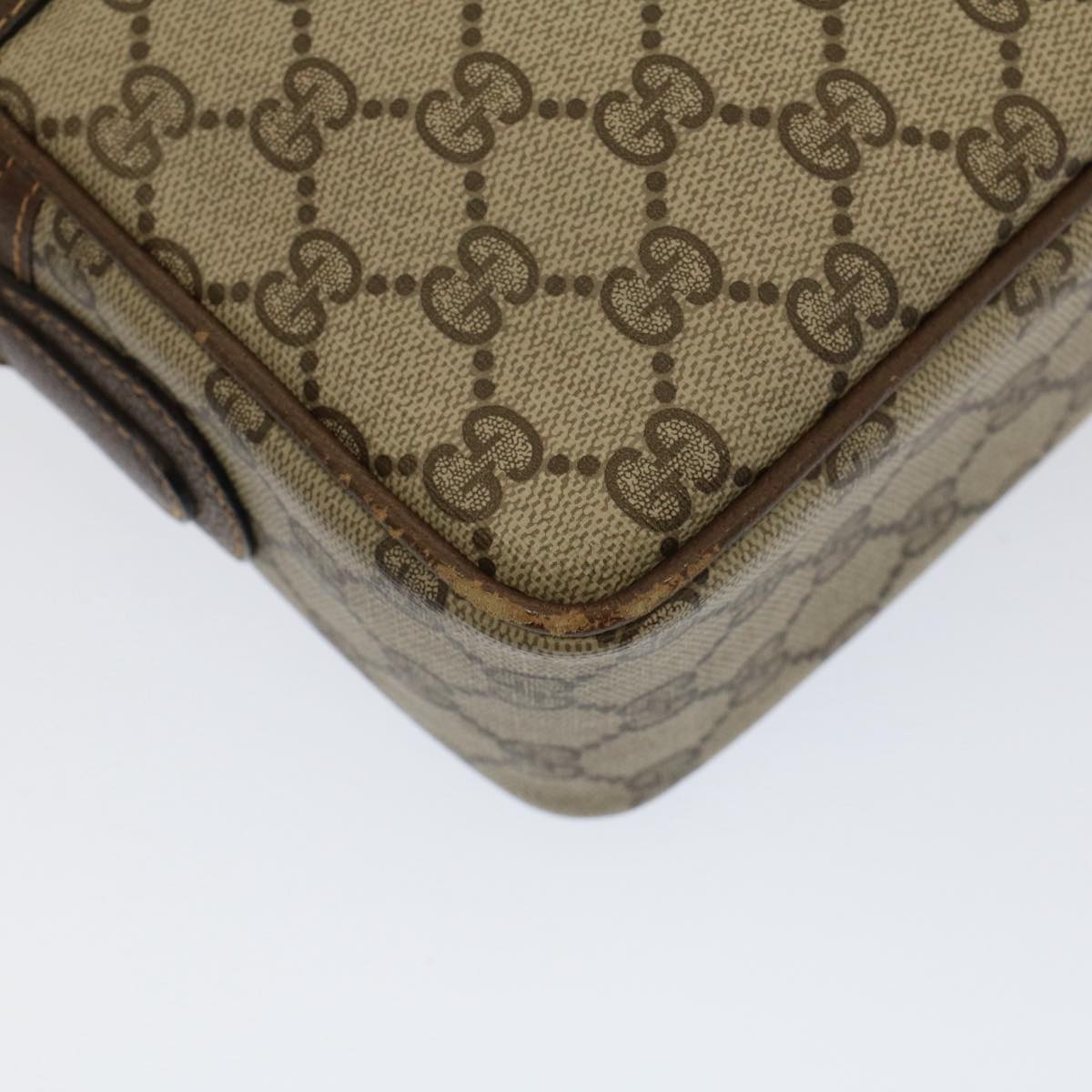 GUCCI GG Canvas Shoulder Bag PVC Leather Beige 001.56.0942 yk8312