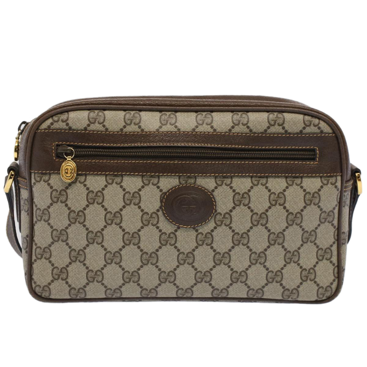 GUCCI GG Canvas Shoulder Bag PVC Leather Beige 001.56.0942 yk8312