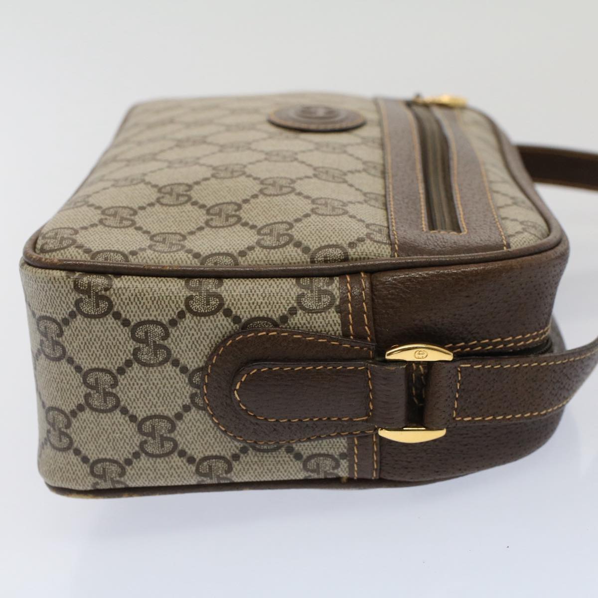 GUCCI GG Canvas Shoulder Bag PVC Leather Beige 001.56.0942 yk8312