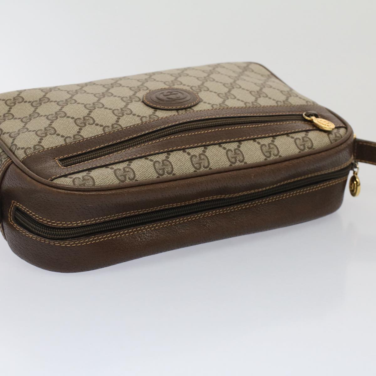 GUCCI GG Canvas Shoulder Bag PVC Leather Beige 001.56.0942 yk8312