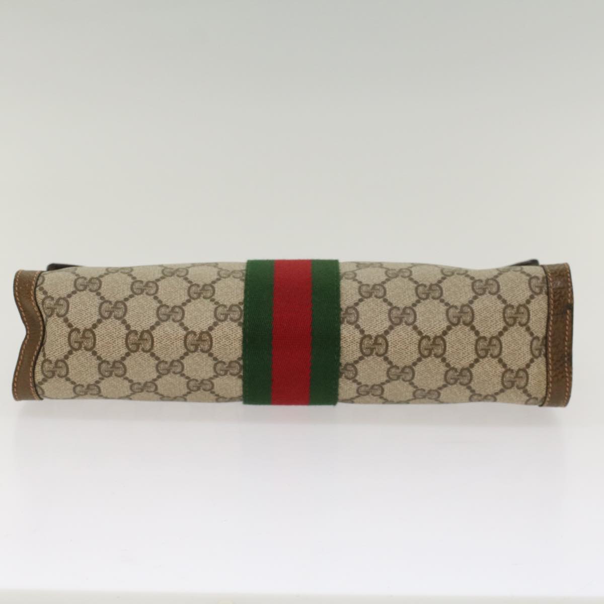 GUCCI GG Canvas Web Sherry Line Clutch Bag Beige Red 67.014.3087 yk8319