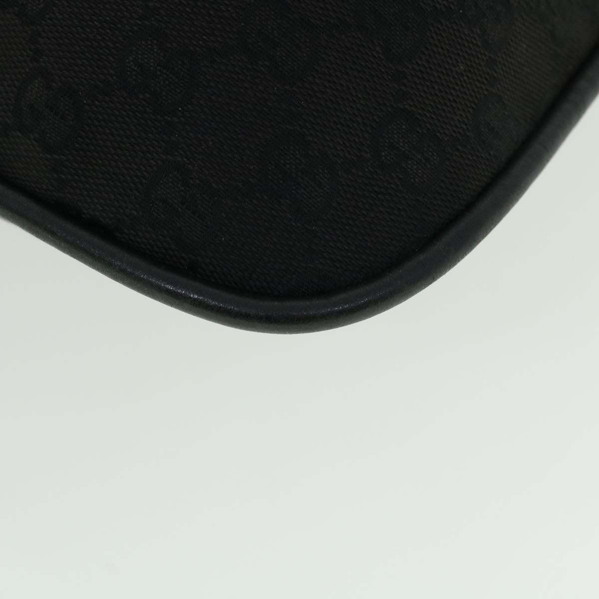 GUCCI GG Canvas Bamboo Shoulder Bag Black 001.4033 yk8328