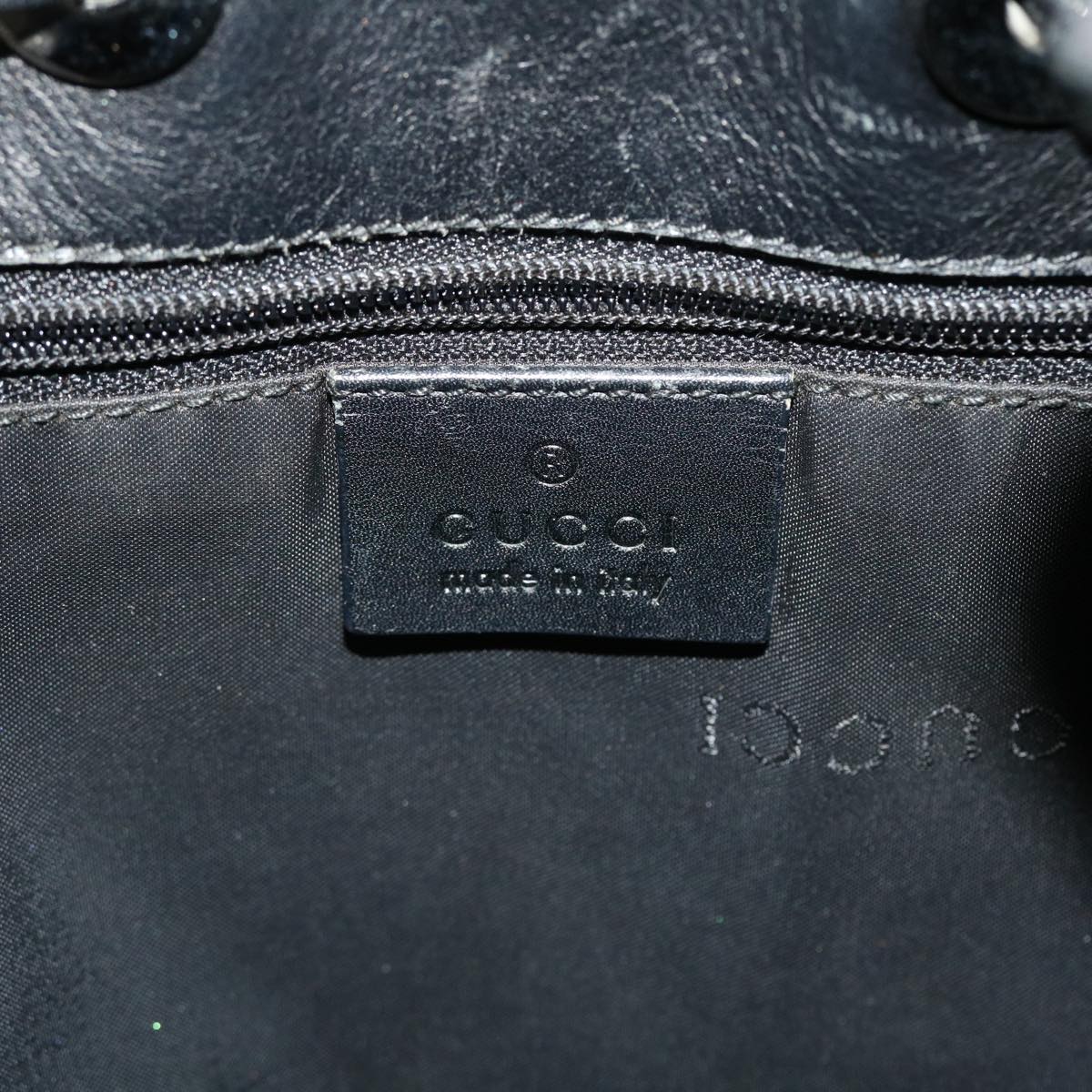 GUCCI GG Canvas Bamboo Shoulder Bag Black 001.4033 yk8328