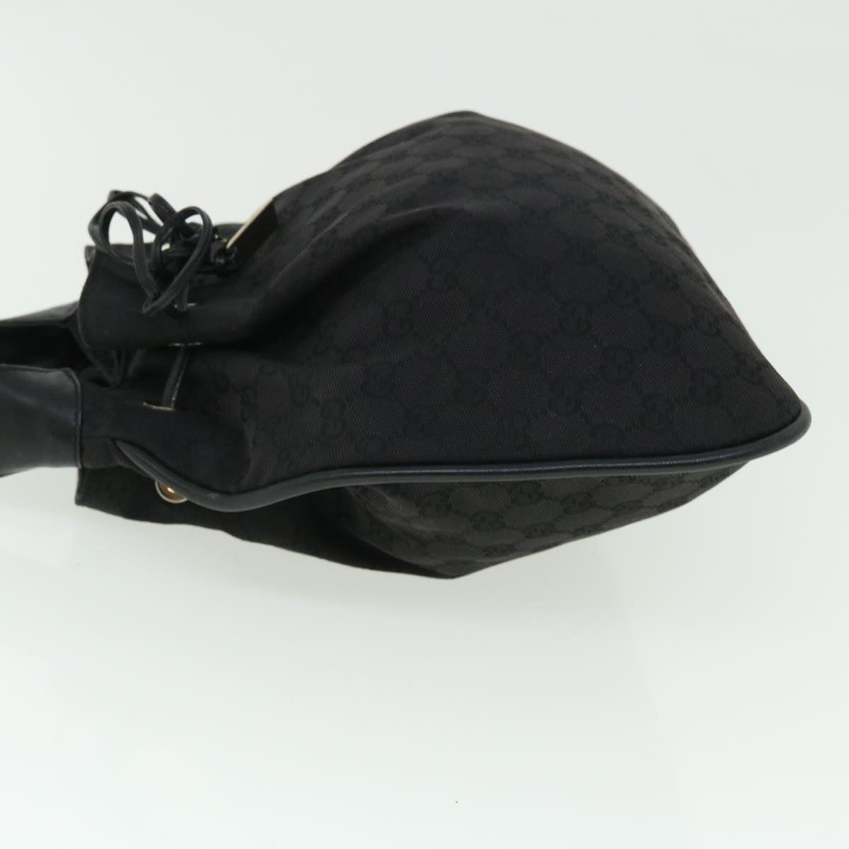 GUCCI GG Canvas Bamboo Shoulder Bag Black 001.4033 yk8328