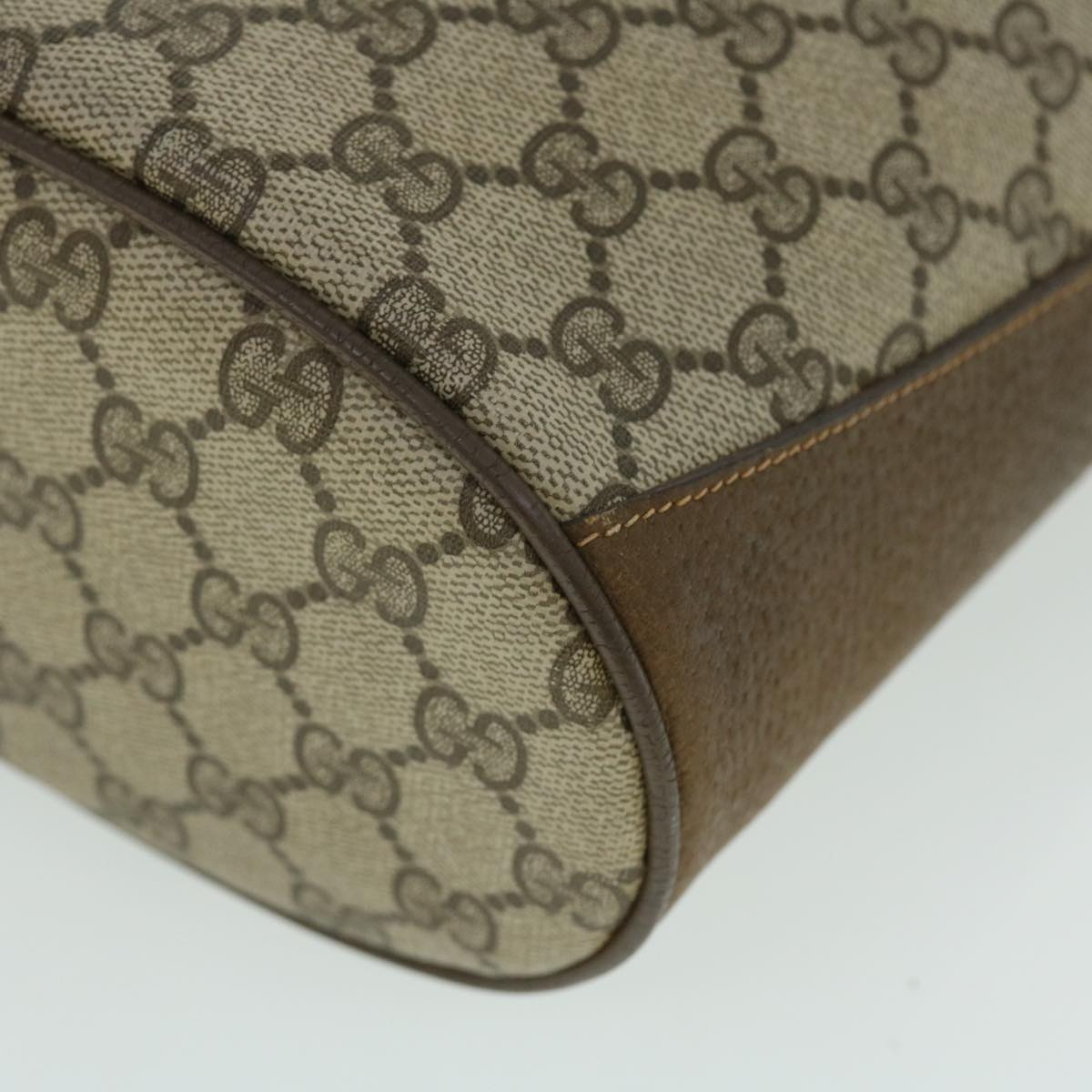 GUCCI GG Canvas Web Sherry Line Shoulder Bag PVC Leather Beige Red yk8333