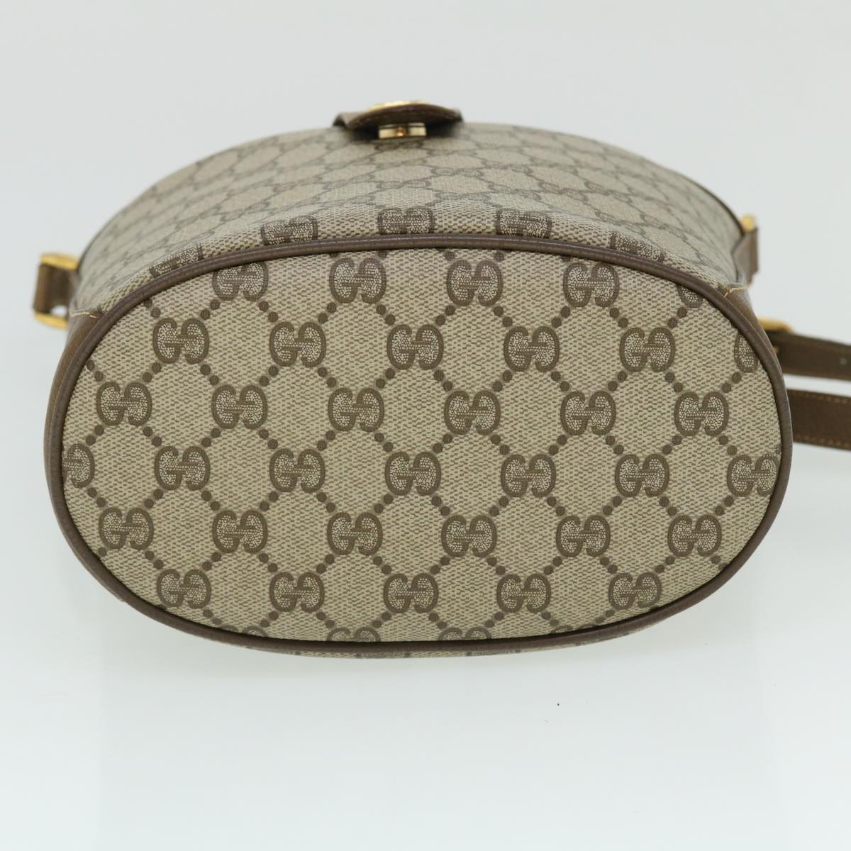 GUCCI GG Canvas Web Sherry Line Shoulder Bag PVC Leather Beige Red yk8333