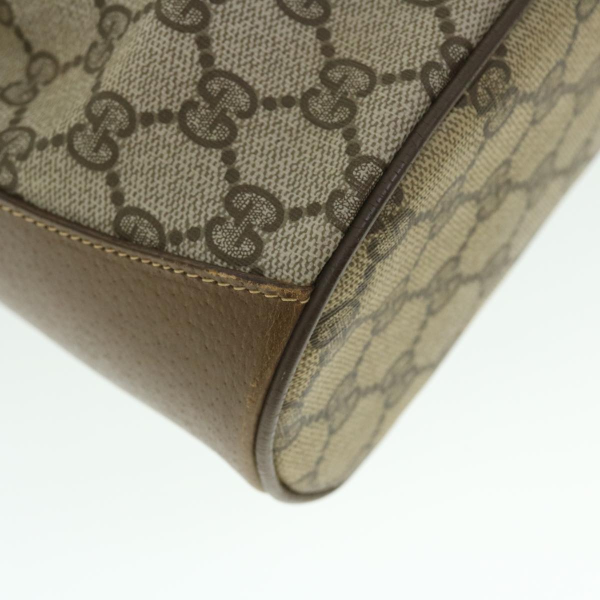 GUCCI GG Canvas Web Sherry Line Shoulder Bag PVC Leather Beige Red yk8336