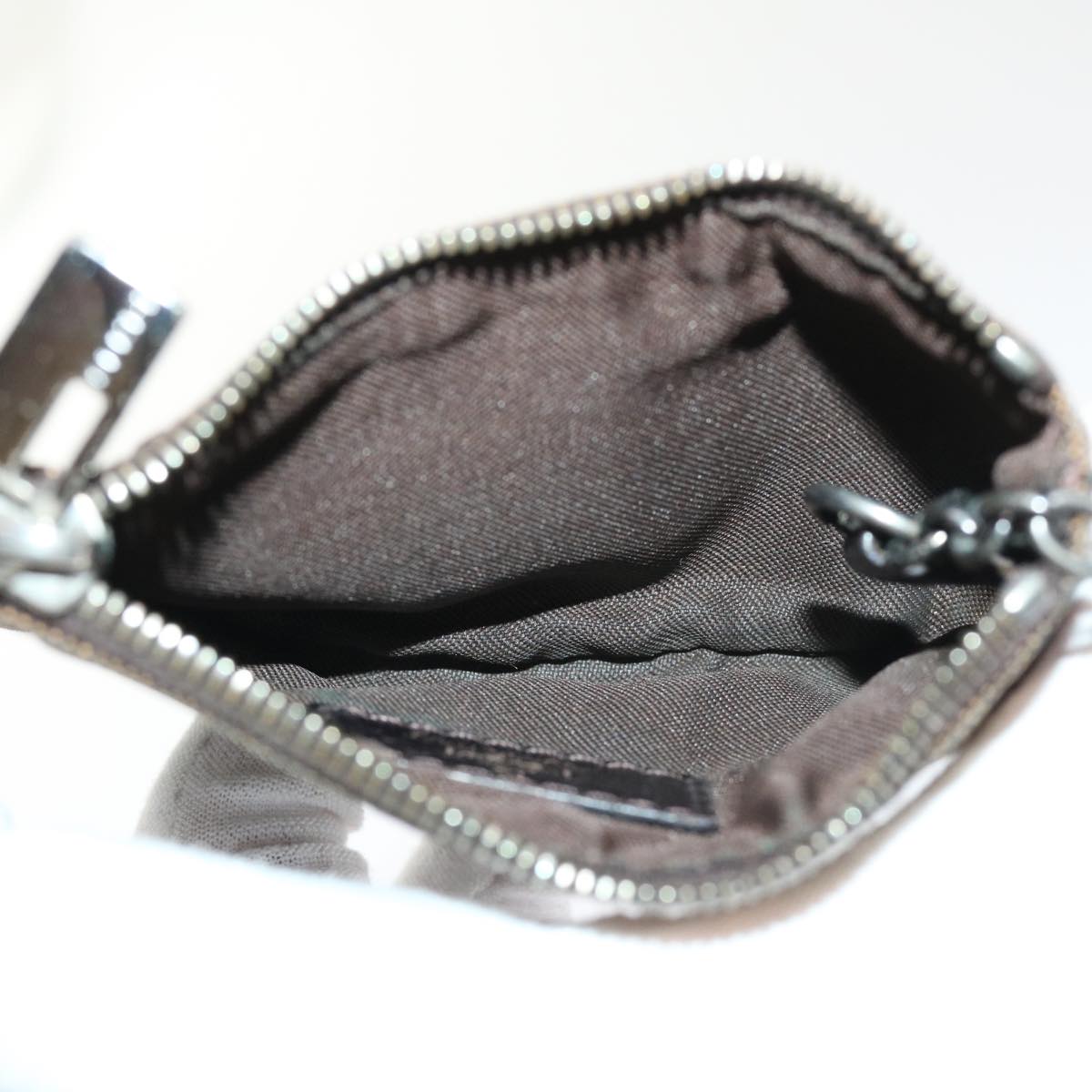 FENDI Zucca Canvas Coin Purse Black Brown yk8340