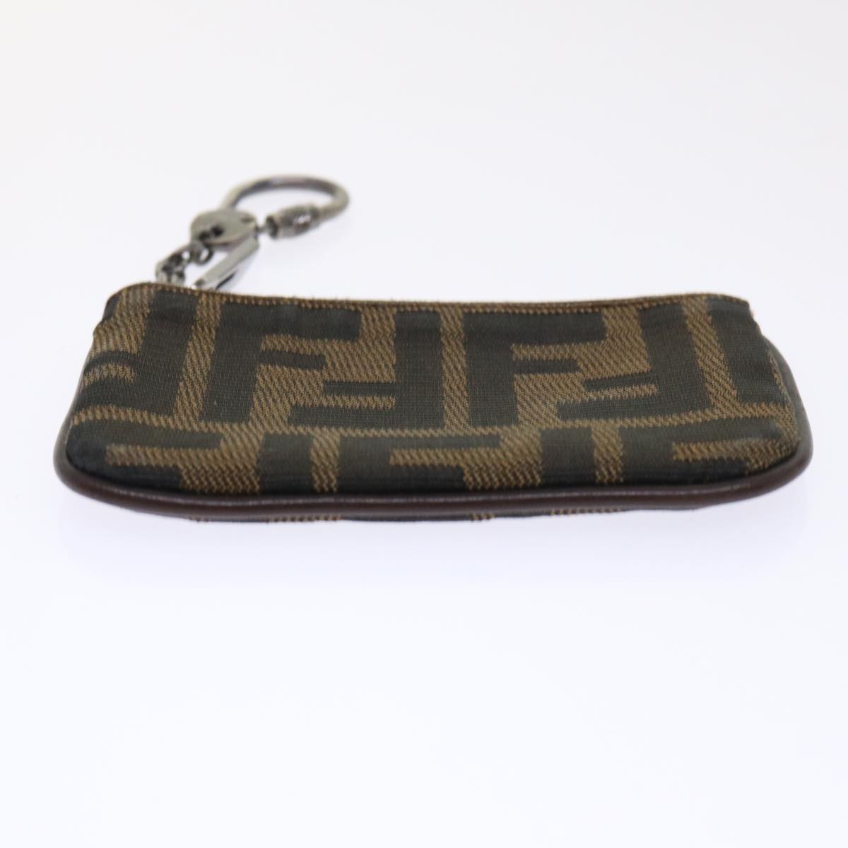 FENDI Zucca Canvas Coin Purse Black Brown yk8340