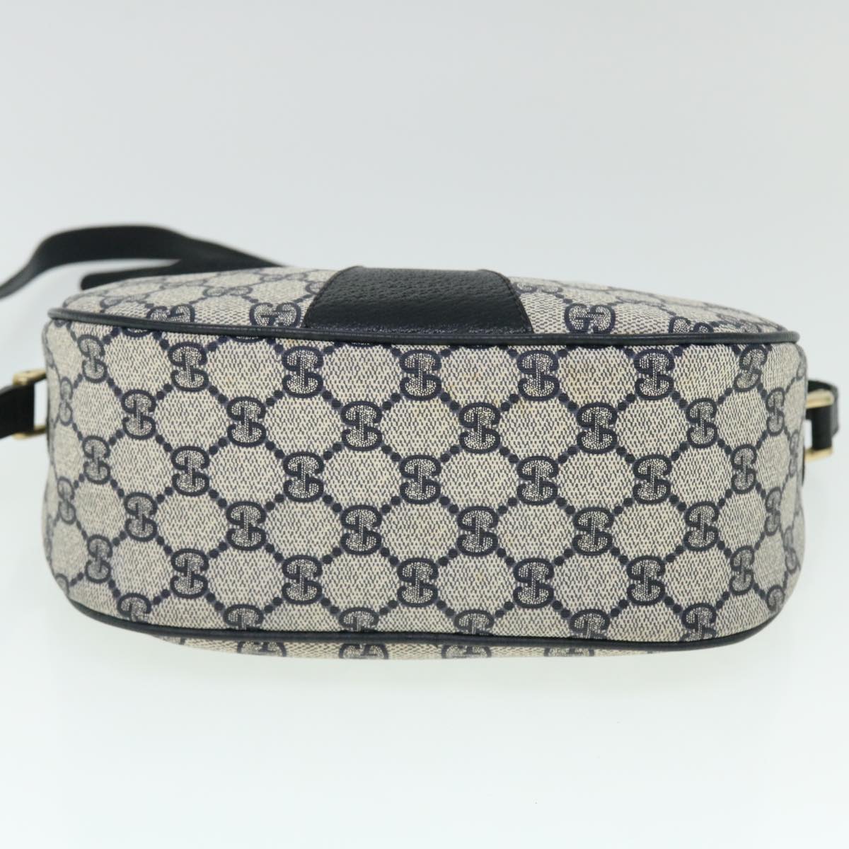 GUCCI GG Canvas Sherry Line Shoulder Bag Gray Red Navy 89.02.032 yk8362