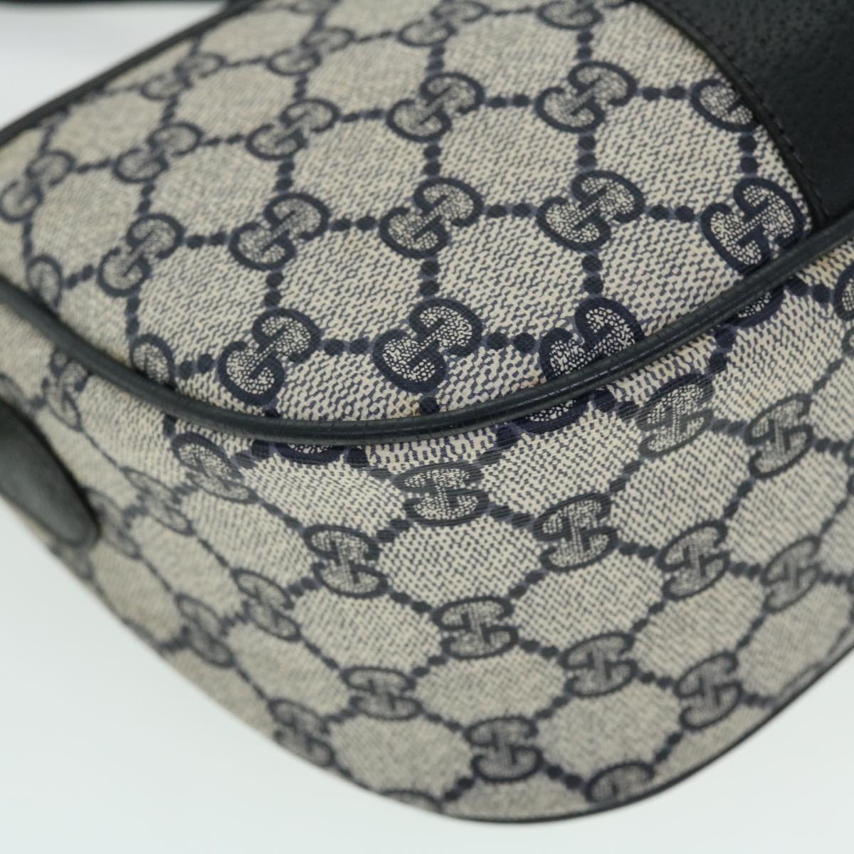 GUCCI GG Canvas Sherry Line Shoulder Bag Gray Red Navy 89.02.032 yk8362