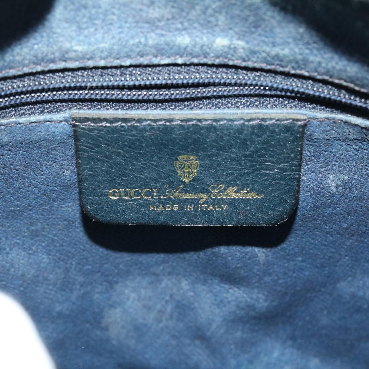 GUCCI GG Canvas Sherry Line Shoulder Bag Gray Red Navy 89.02.032 yk8362