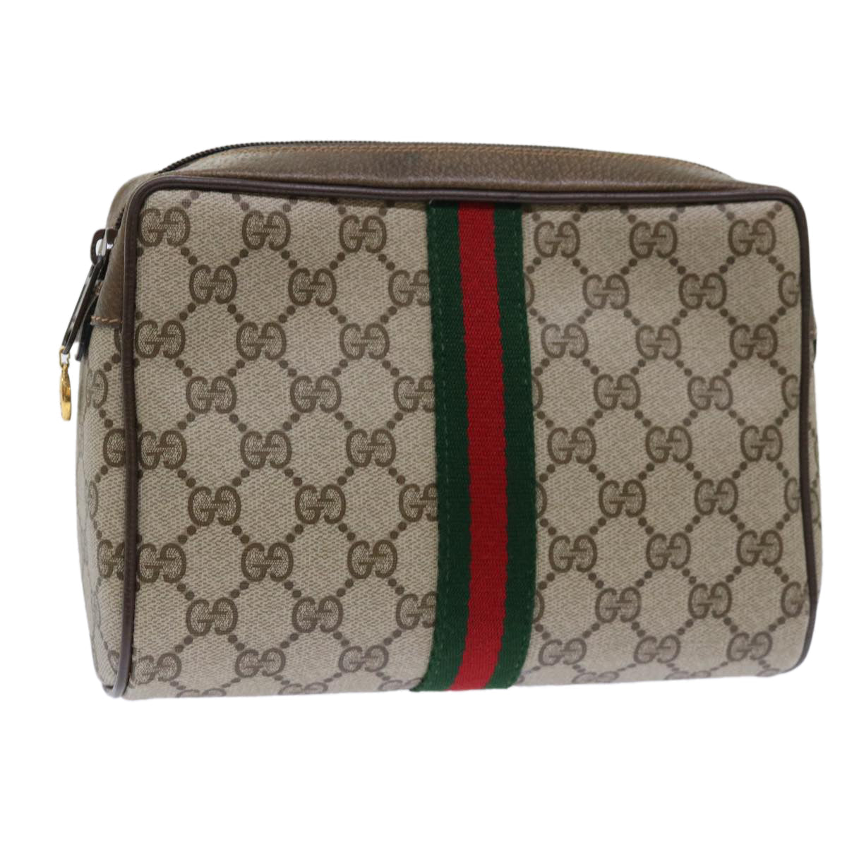 GUCCI GG Canvas Web Sherry Line Clutch Bag Beige Red 63 01 012 yk8363B