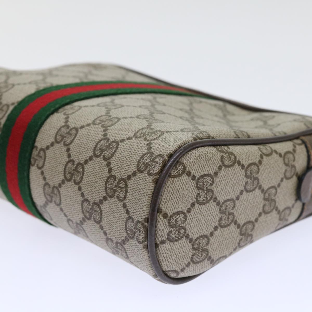 GUCCI GG Canvas Web Sherry Line Clutch Bag Beige Red 63 01 012 yk8363B