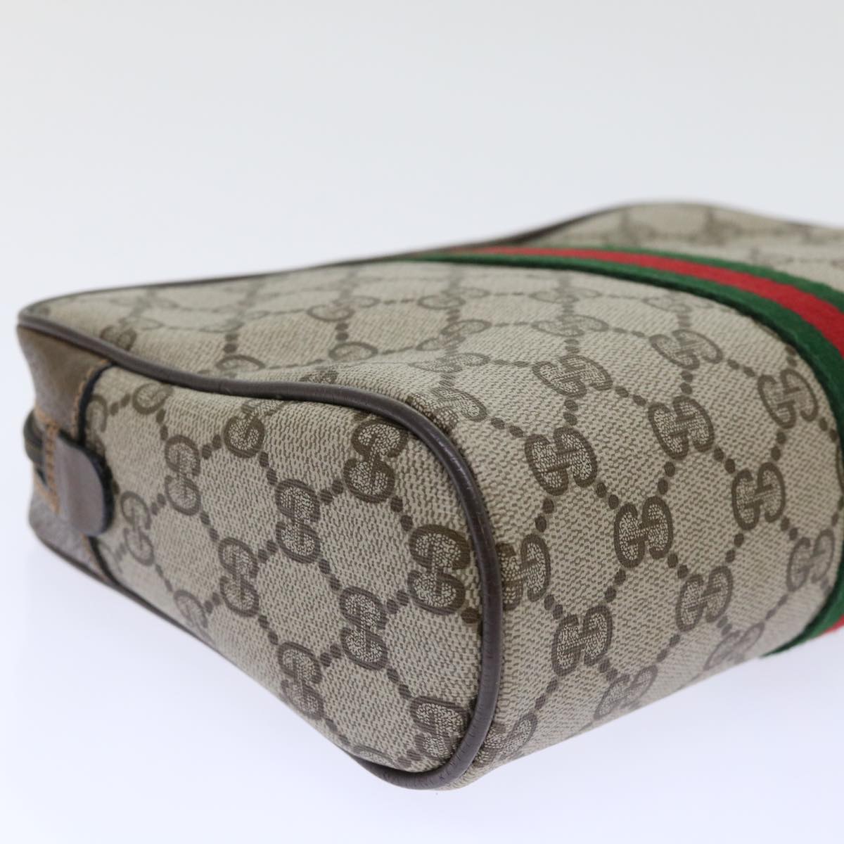 GUCCI GG Canvas Web Sherry Line Clutch Bag Beige Red 63 01 012 yk8363B